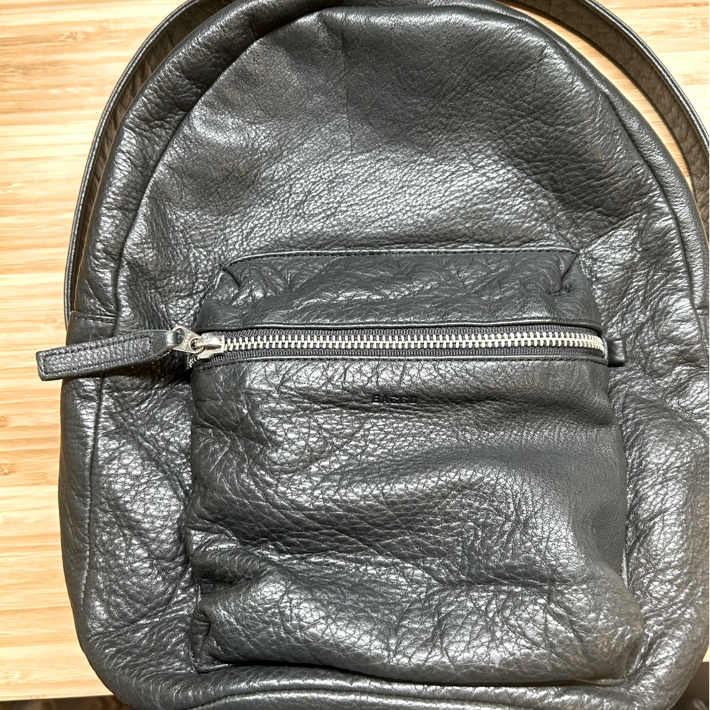 Baggu black leather backpack